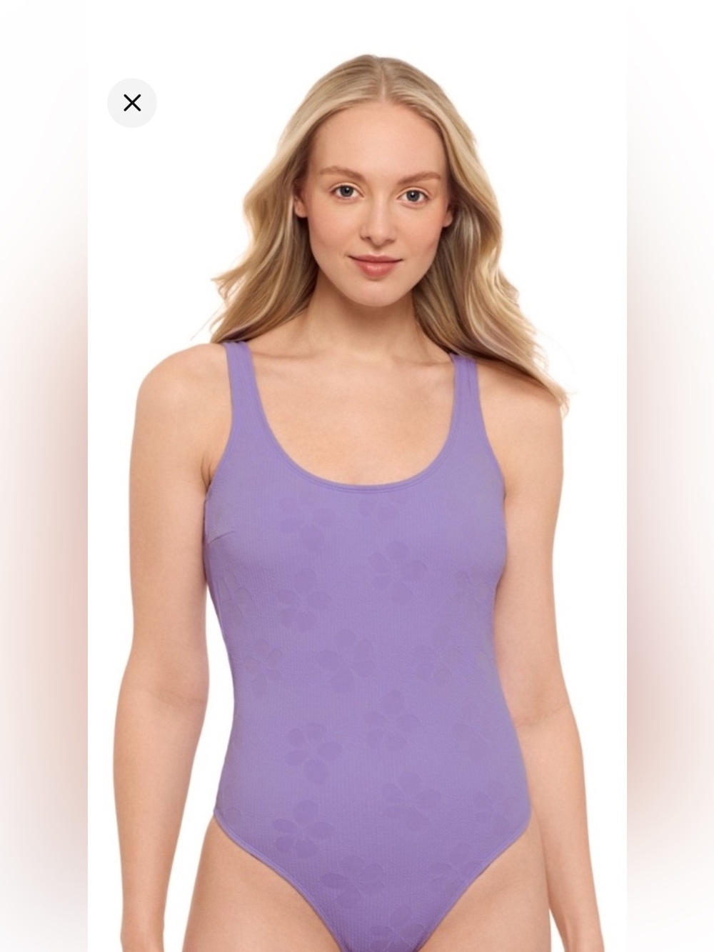 Salt + Cove Lavender Scoop Neck Cheeky One-Piece Swimsuit